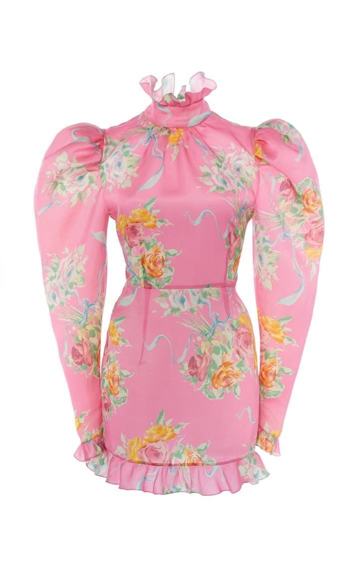 Alessandra Rich Floral-print Silk-satin Mini Dress