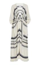 Noon By Noor Jay Cotton Belted Striped Caftan