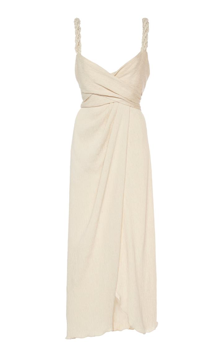 Moda Operandi Johanna Ortiz Sentimental Water Draped Crepe Midi Dress Size: 2