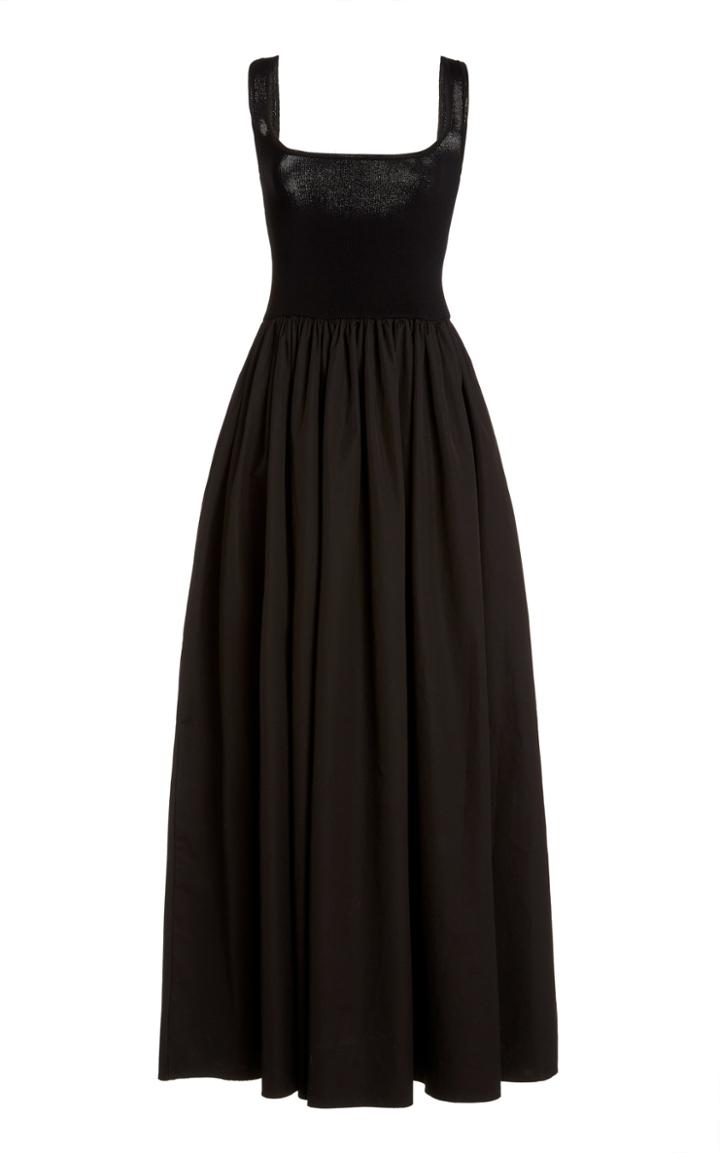 Moda Operandi Matteau Ribbed-knit And Cotton Maxi Dress