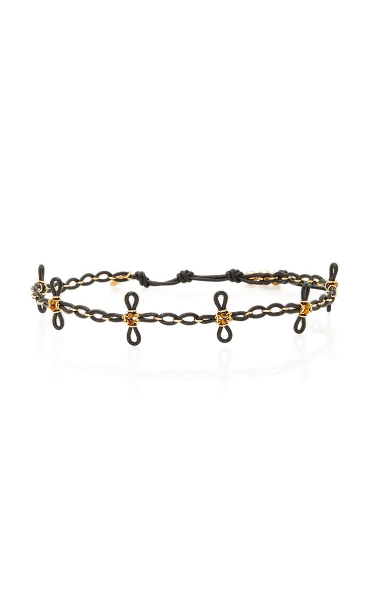 Camellia Westbury Tiger Eye Leather Choker