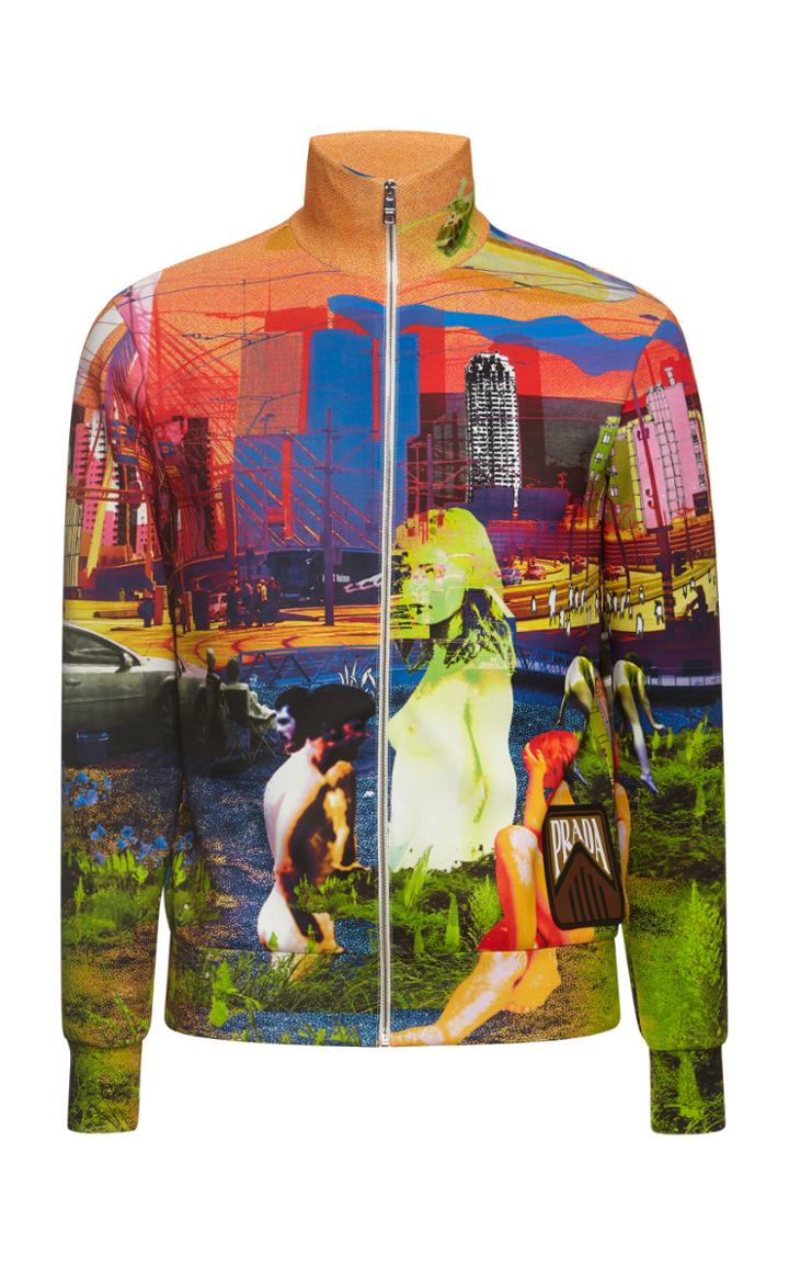 Prada Tecno Jersey Mix Media Jacket