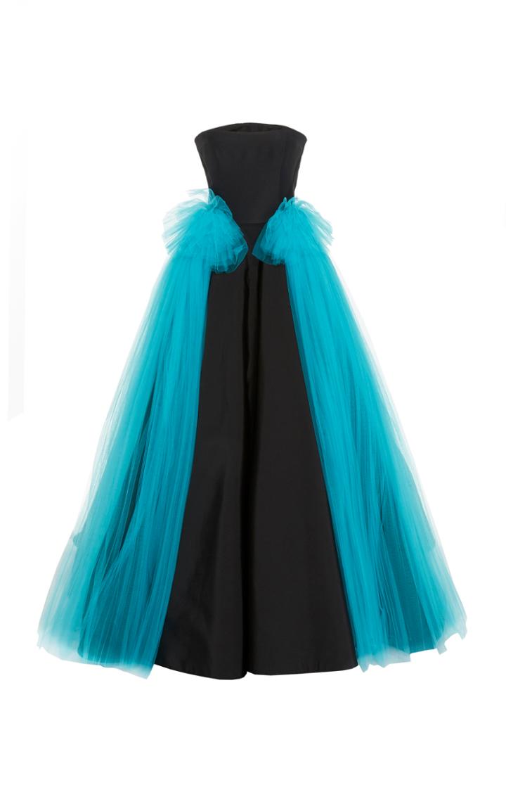 Christian Siriano Contrast Strapless Silk Gown