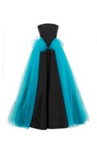 Christian Siriano Contrast Strapless Silk Gown