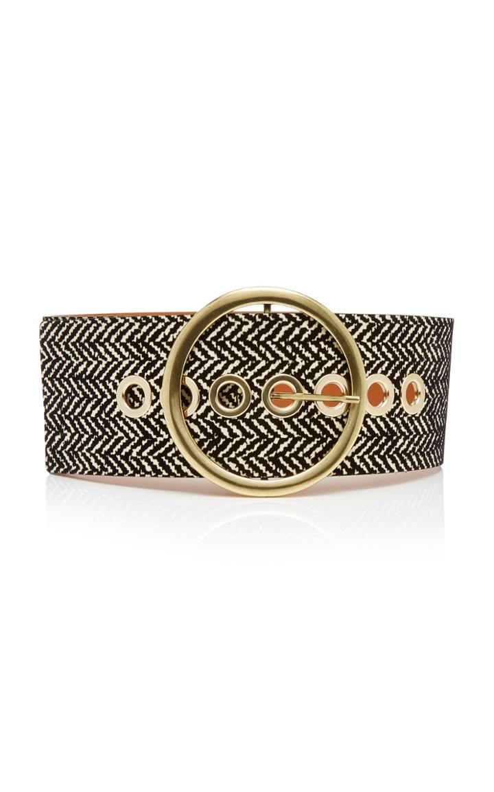 Maison Boinet Wide Herringbone Leather Belt