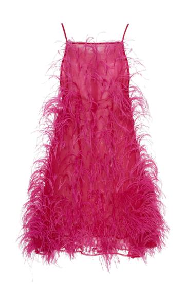 Moda Operandi Cult Gaia Shannon Feather-embellished Silk Mini Dress Size: Xs