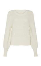 Moda Operandi St. Agni Maiko Waffle-knit Cotton Puff-sleeve Sweater