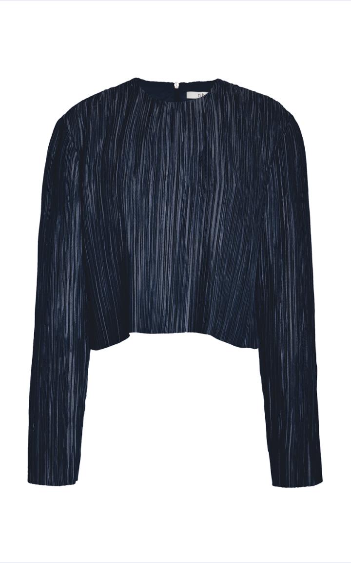 Tibi Pleated Crop Top