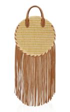 Poolside Large Metallic Raffia Tote With Fringe