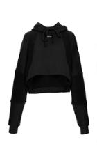 Off-white C/o Virgil Abloh Intarsia Cropped Cotton Hoodie Size: 38