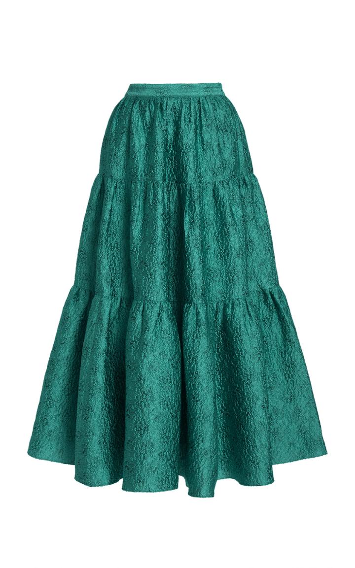 Moda Operandi Ulla Johnson Edda Tiered Ruffle Cloque Skirt