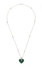 Gioia 18k White Gold Platinum Emerald And Diamond Necklace