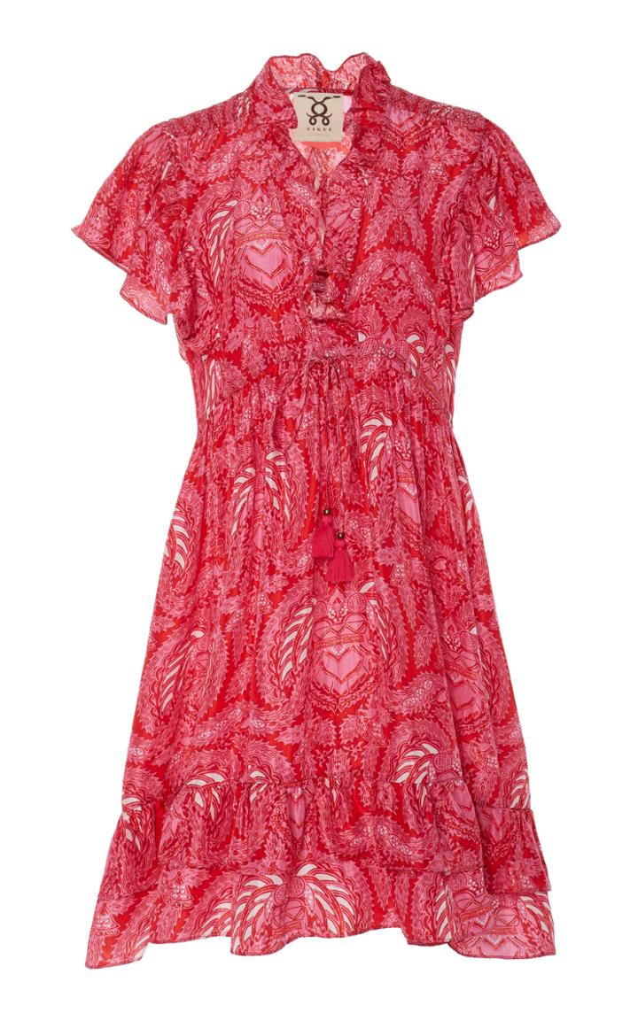 Figue Denissa Printed Silk-chiffon Mini Dress