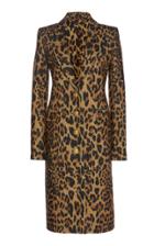 Paco Rabanne Wool Tailored Leopard Coat