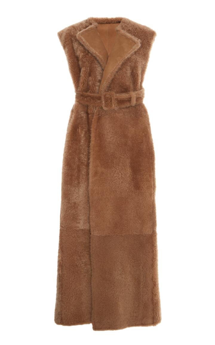 Moda Operandi Agnona Belted Shearling Vest