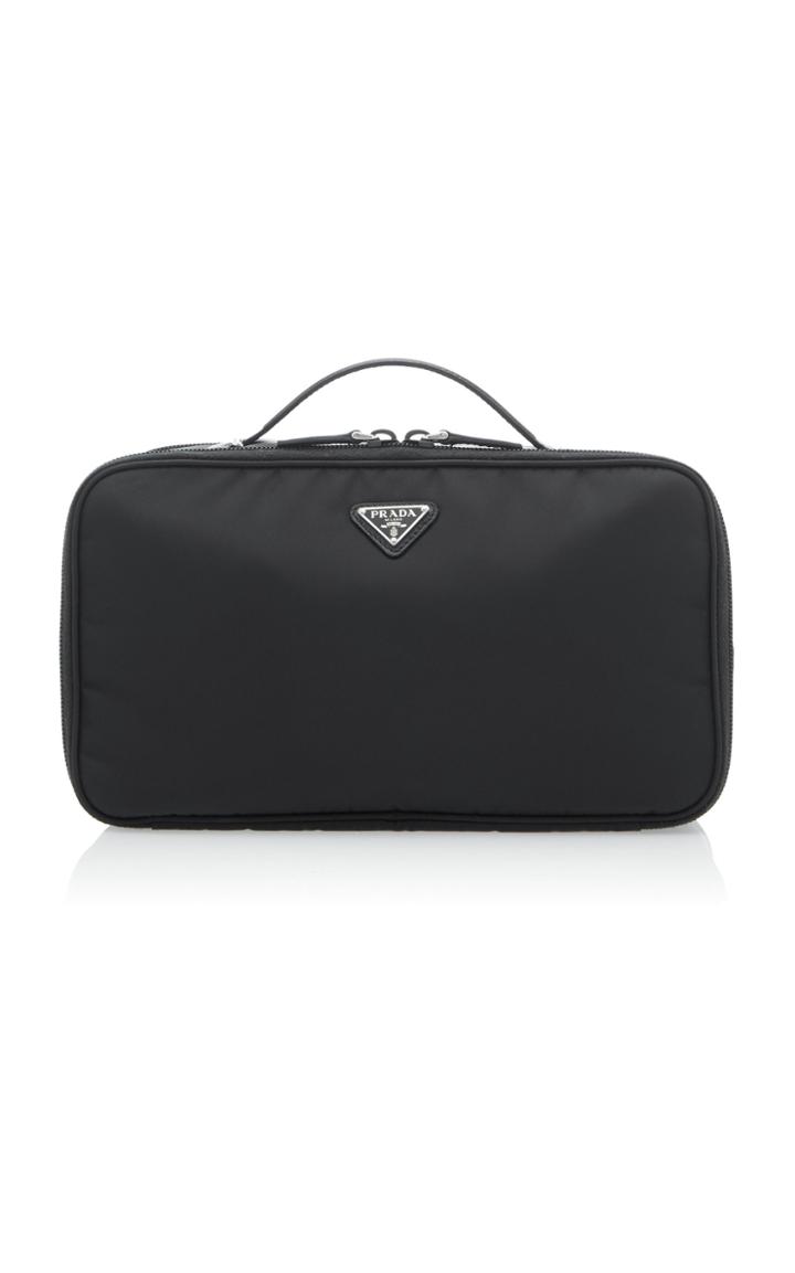 Prada Leather-trimmed Shell Cosmetics Case