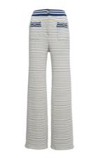 Moda Operandi Alessandra Rich Striped Cotton Blend Knitted Palazzo Pants