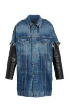 Moda Operandi R13 Dale Leather-inset Denim Trucker Jacket