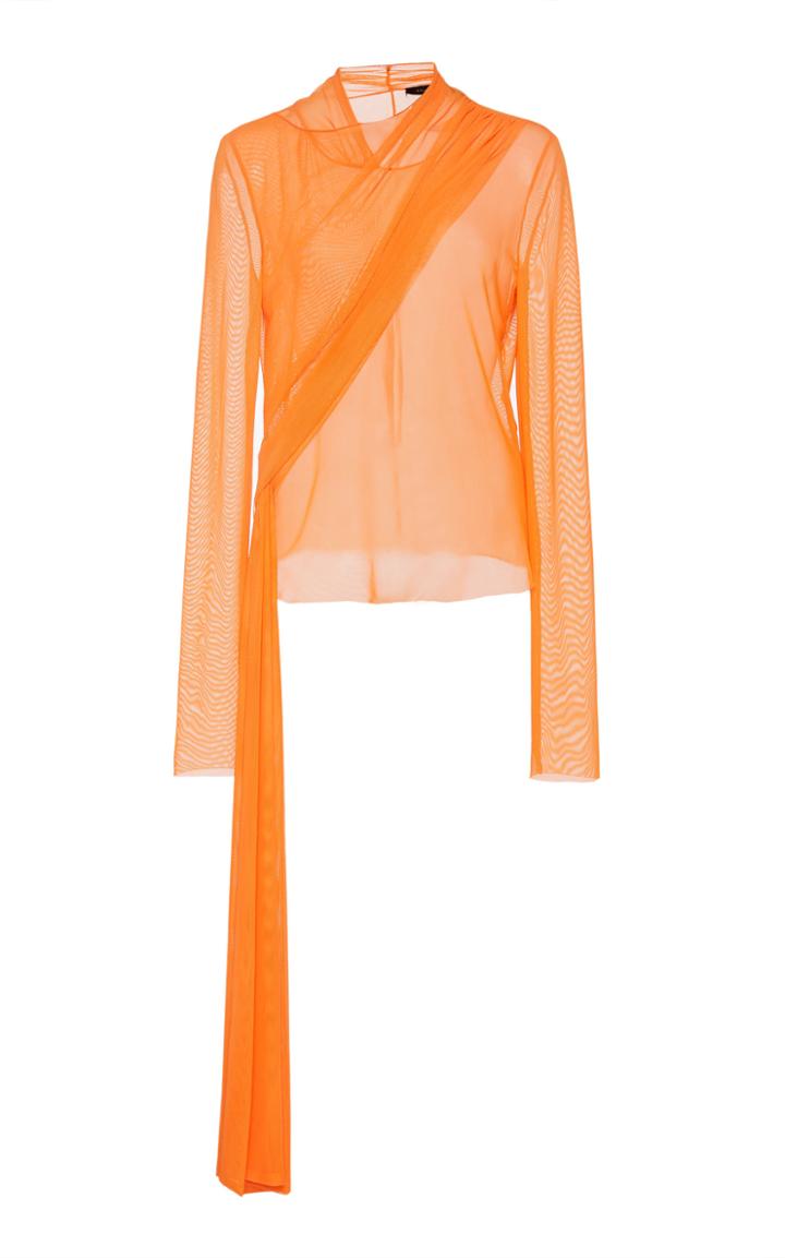 Moda Operandi Sally Lapointe Drape-accented Chiffon Top Size: S