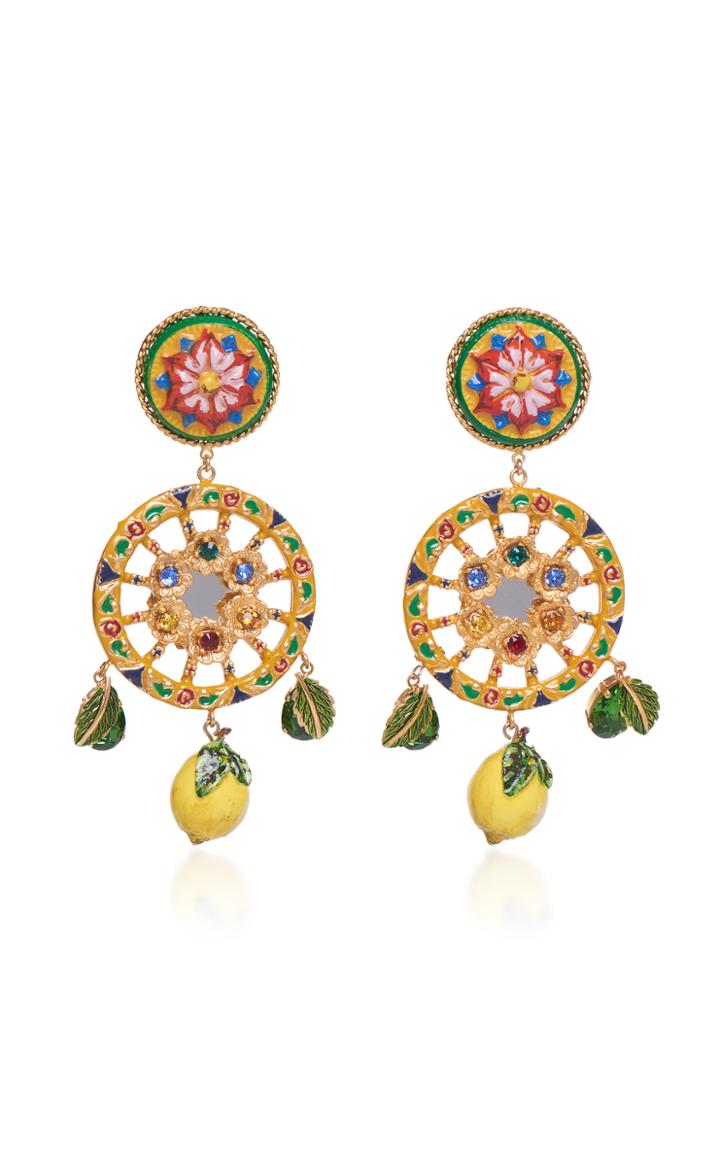 Dolce & Gabbana Circle Drop Lemon Earrings