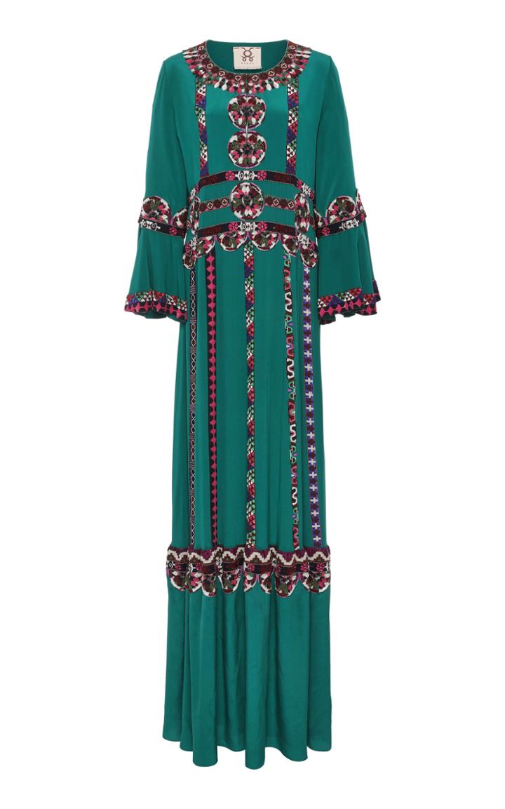 Figue Tabitha Embroidered Silk Maxi Dress