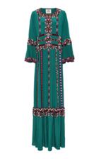 Figue Tabitha Embroidered Silk Maxi Dress