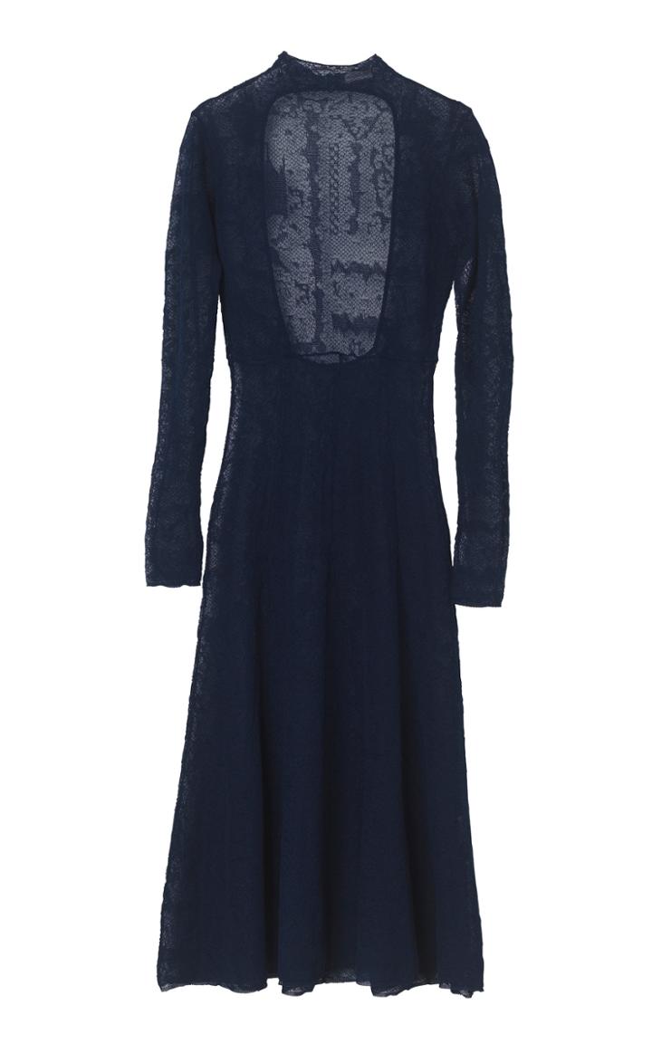 By Malene Birger Lampas Long Sleeve Midi Lace Dress