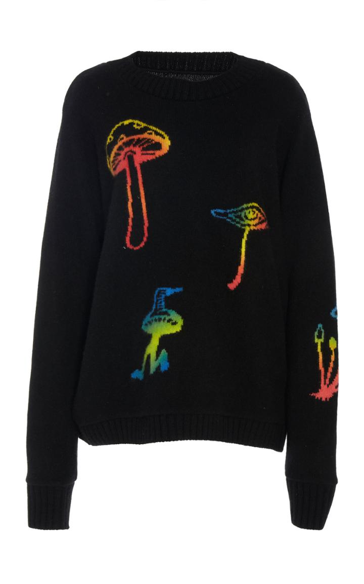 The Elder Statesman Intarsia Painted Cashmere Sweater