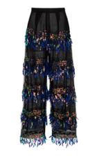 Anna Sui Moon Dance Sheer Sequin Straight-leg Pants