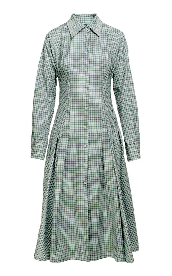 Anouki Checkered Cotton Midi Dress