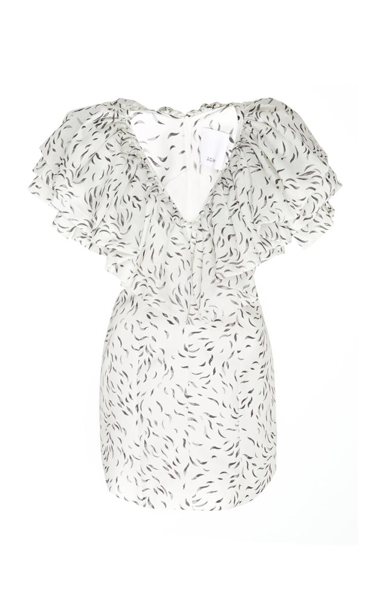 Acler Beston Swirl Ruffled Mini Dress
