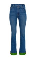 Moda Operandi Brandon Maxwell Satin-trimmed High-rise Flared-leg Jeans