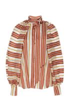 Martin Grant Virgin Wool Balloon Sleeve Shirt With Bow