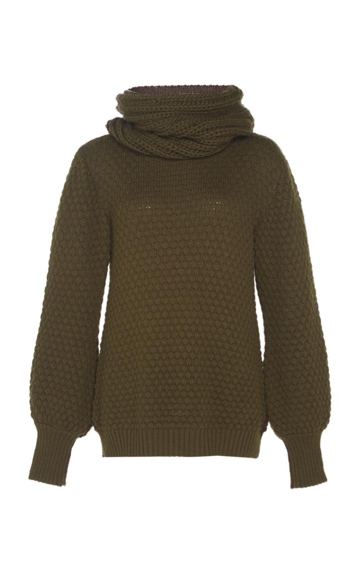 Johanna Ortiz Wool-blend Embera Coco De Mer Cowl Neck Sweater