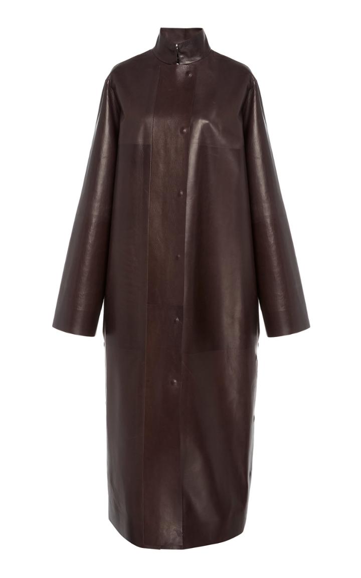 The Row Emely Oversized Leather Coat
