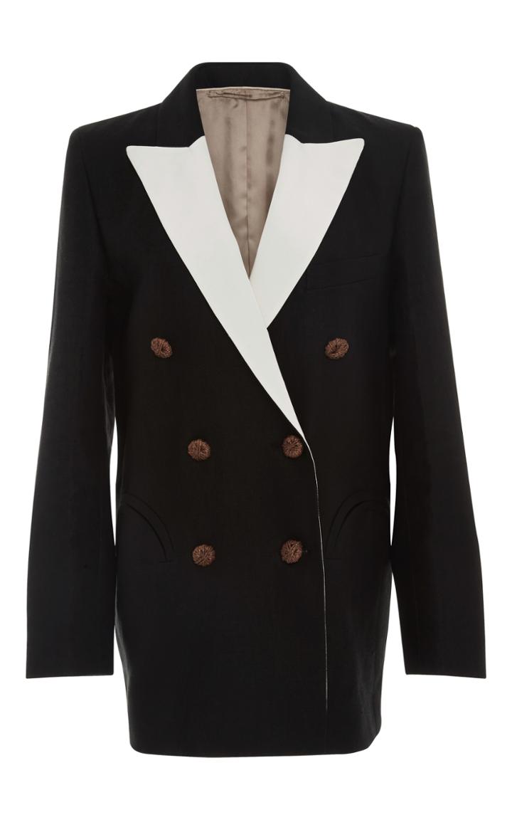Blaz Milano Mid-day Sun Double Breasted Contrast Lapel Blazer