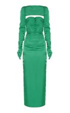 Lado Bokuchava Corset-inspired Satin Detachable-sleeve Gown