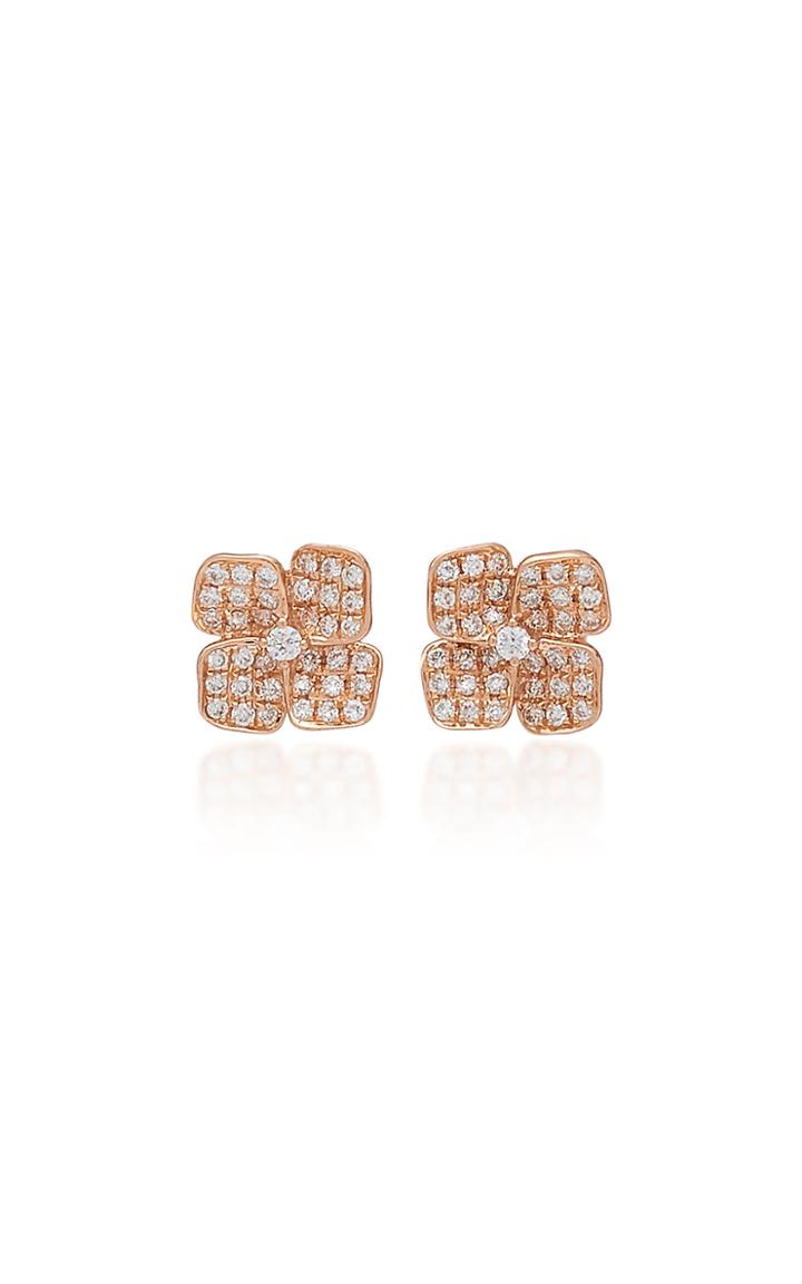 Anita Ko Floral 18k Gold And Diamond Stud Earrings