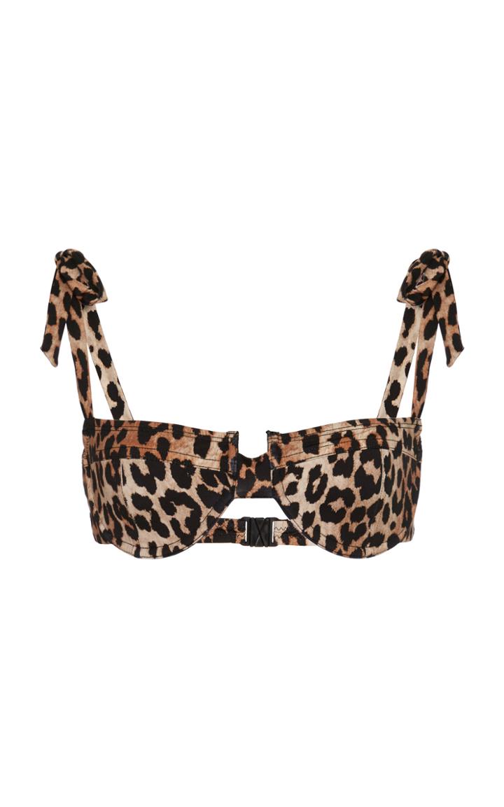 Ganni Printed Bikini Top