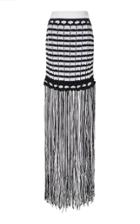 Balmain Stripe And Fringed Skirt