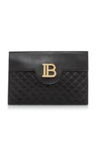 Balmain B-pouch Quilted Leather Logo Bag
