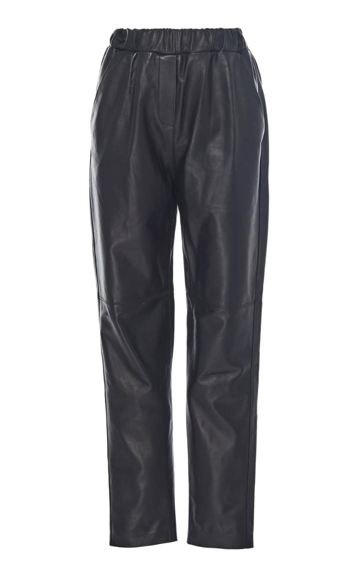 Leal Daccarett Cocoa Fitted Leather Pants