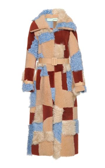 Off-white C/o Virgil Abloh Patchwork Fur Trench Coat