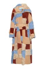 Off-white C/o Virgil Abloh Patchwork Fur Trench Coat