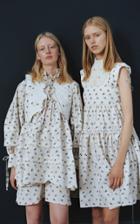 Cecilie Bahnsen Adele Printed Cropped Cotton Vest