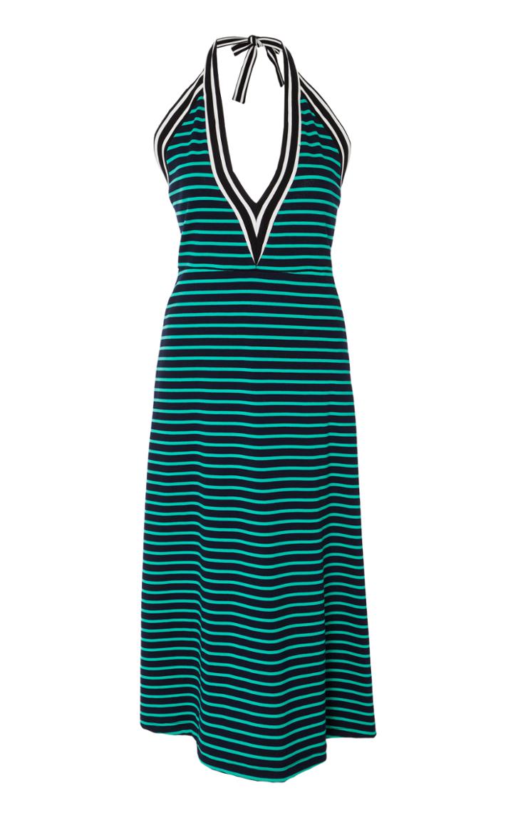 Cynthia Rowley Lisbon Striped Halter Midi Dress