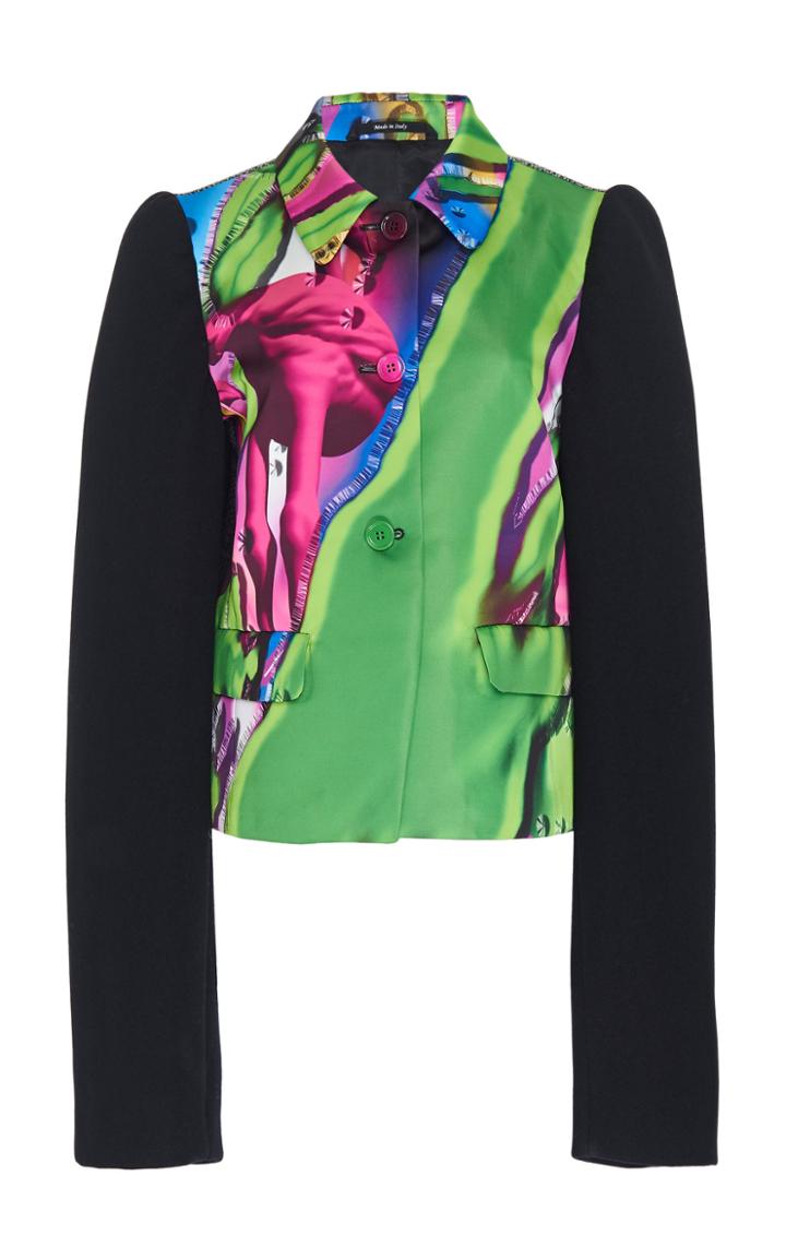 Maison Margiela Two-tone Printed Crepe Jacket