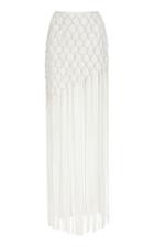 Semsem Embroidered Fringe Maxi Skirt