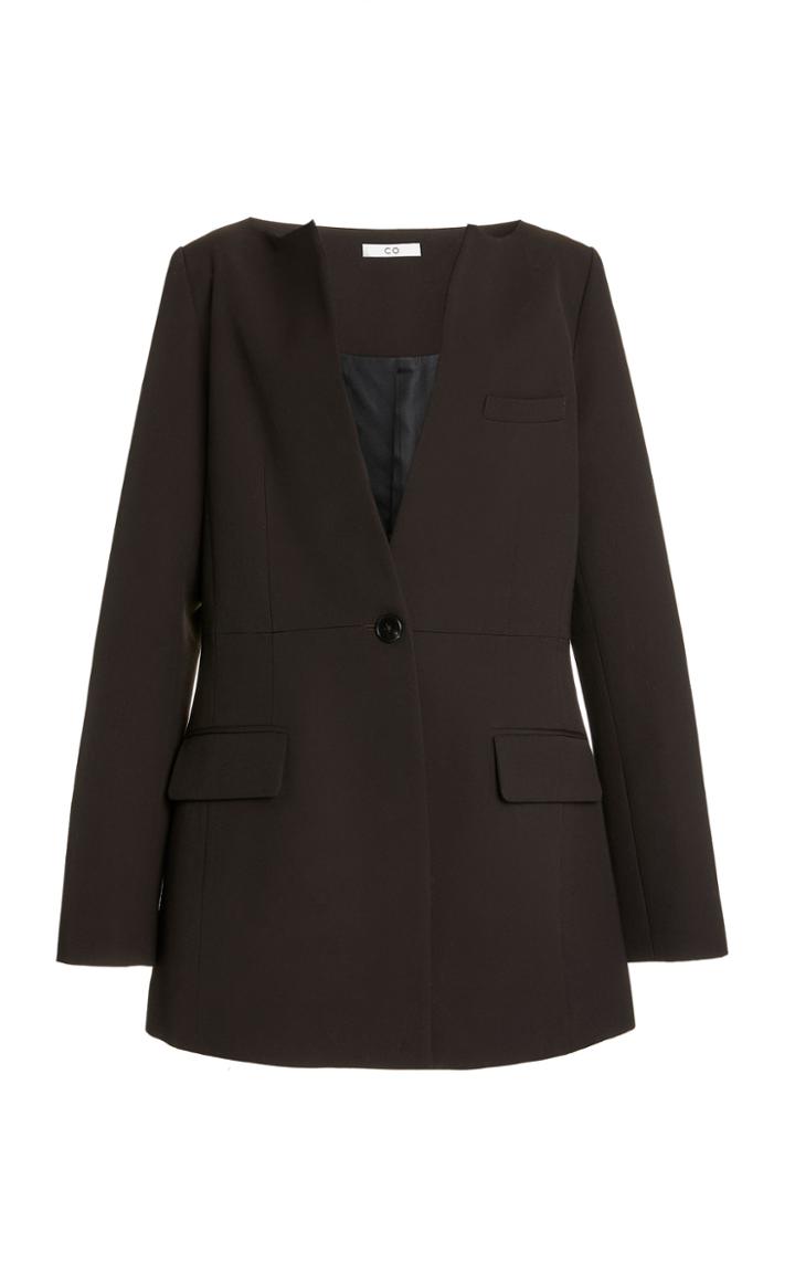 Moda Operandi Co Collarless Wool-blend Jacket