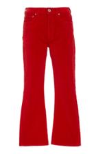 Re/done Cropped Kick Flare Velvet Pant